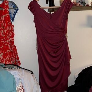 Azazie Burgundy Gown with Elegant Design